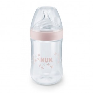 Dojčenská fľaša NUK Nature Sense 260ml, ružová